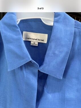 Caroline Rose Blue Button Tunic Jacket, Size 1X EUC